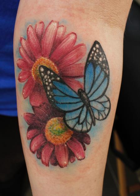 Tattoos - Butterfly & Flowers - 126784